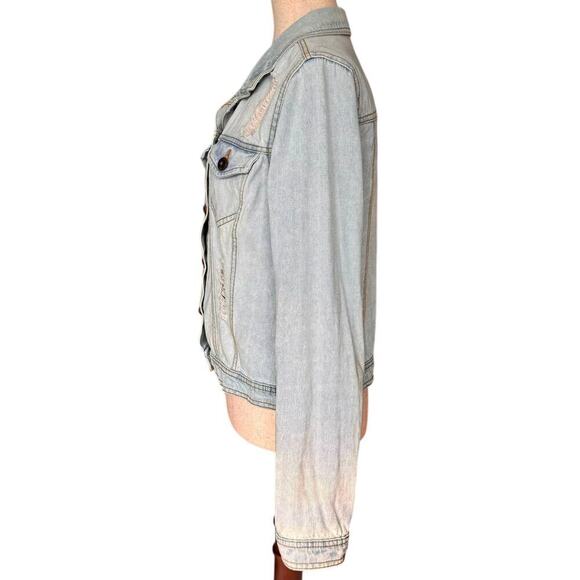 Highway Jeans Denim Jacket Distressed Lightwash, Women's Size L - Picture 3 of 8
